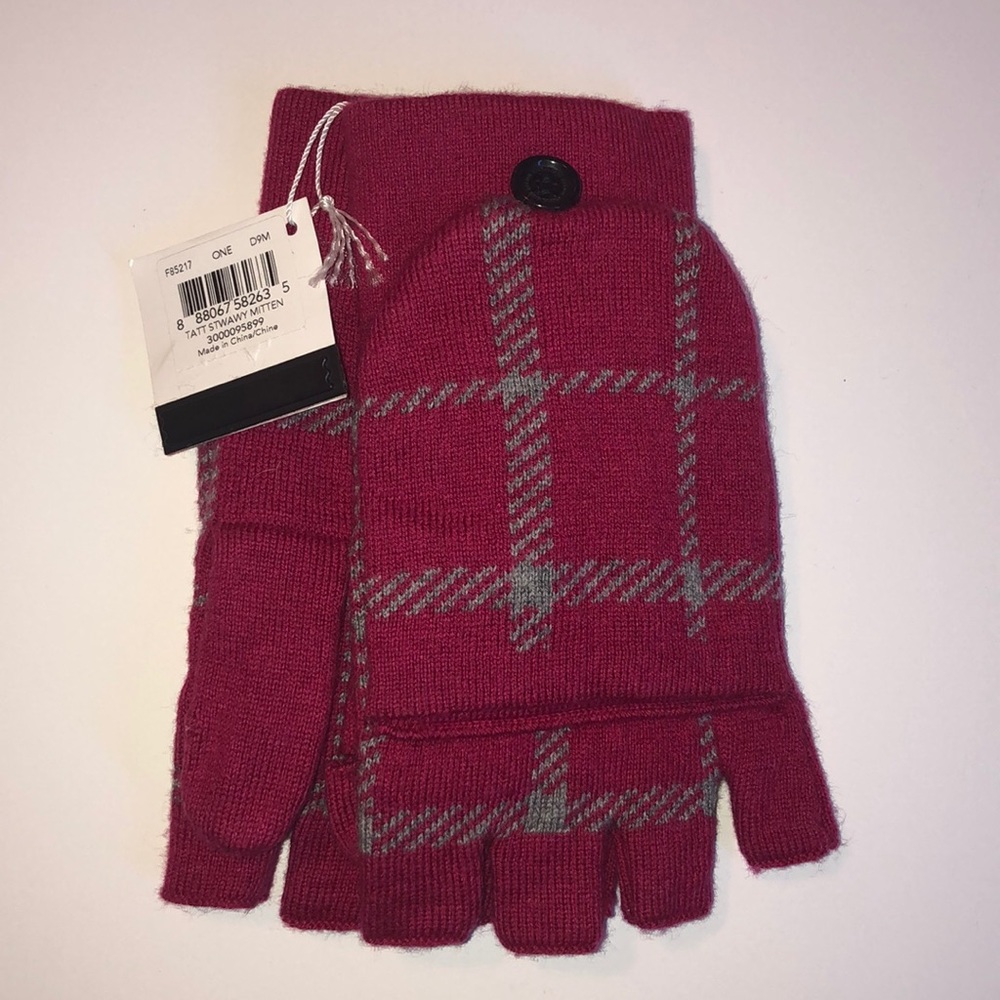 Coach Mittens Gloves Fuscia color Tattersall